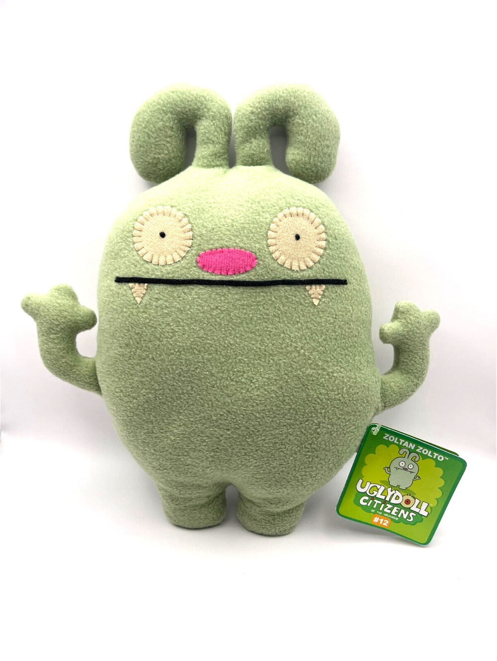 UglyDoll Zoltan Zolto Citizen #12 Green Plush 2011 11” x 12” With Tag